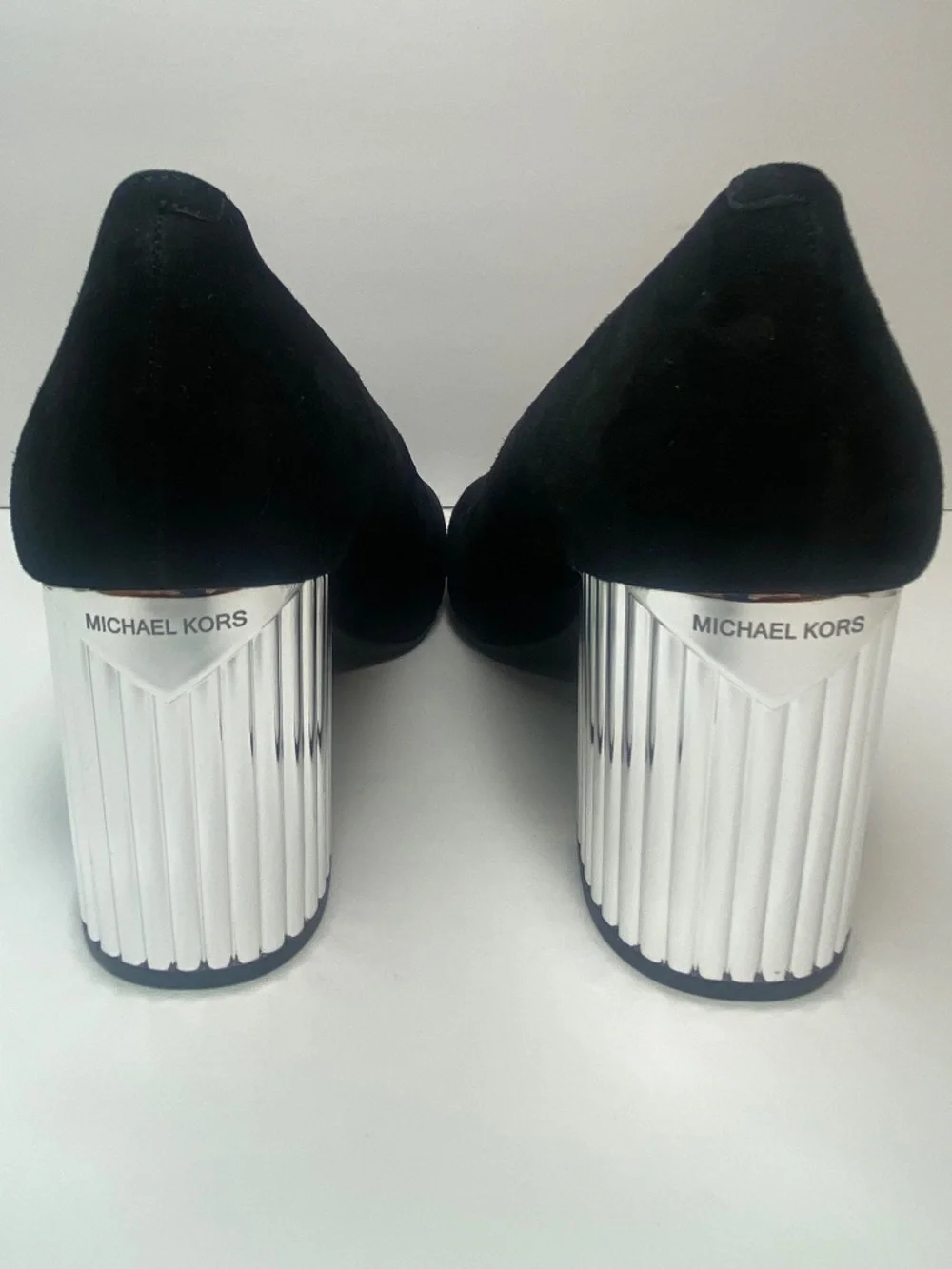 Michael Kors Porter Flex Suede Pumps with Silver Heel Size 6.5 M NEW NO BOX